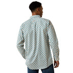 Ariat Mens Jaziel Fitted L/S Shirt (10071036) White Southwest Diamond