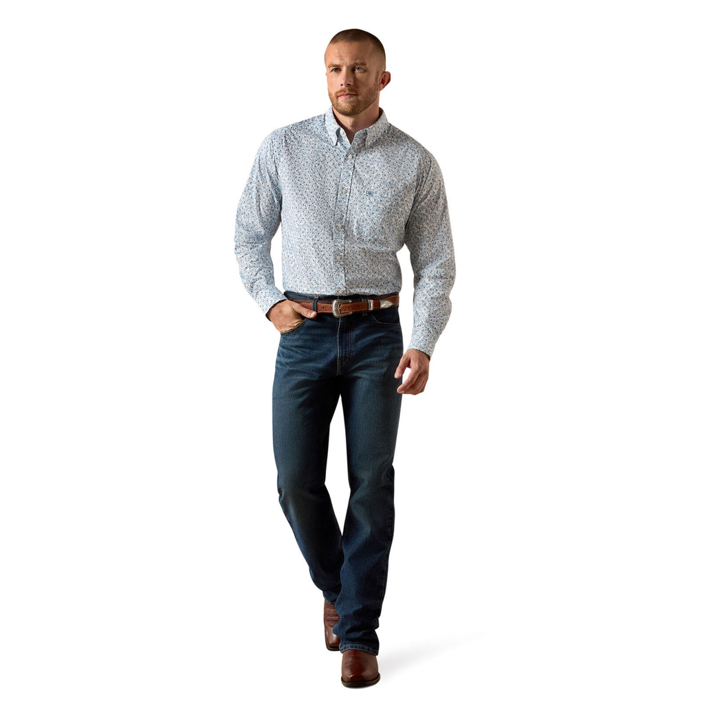 Ariat Mens Jennings Fitted L/S Shirt (10071599) White Vine Floral