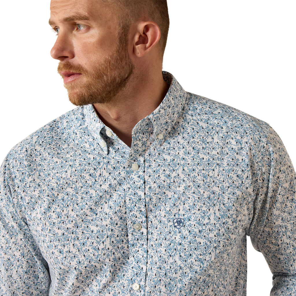 Ariat Mens Jennings Fitted L/S Shirt (10071599) White Vine Floral