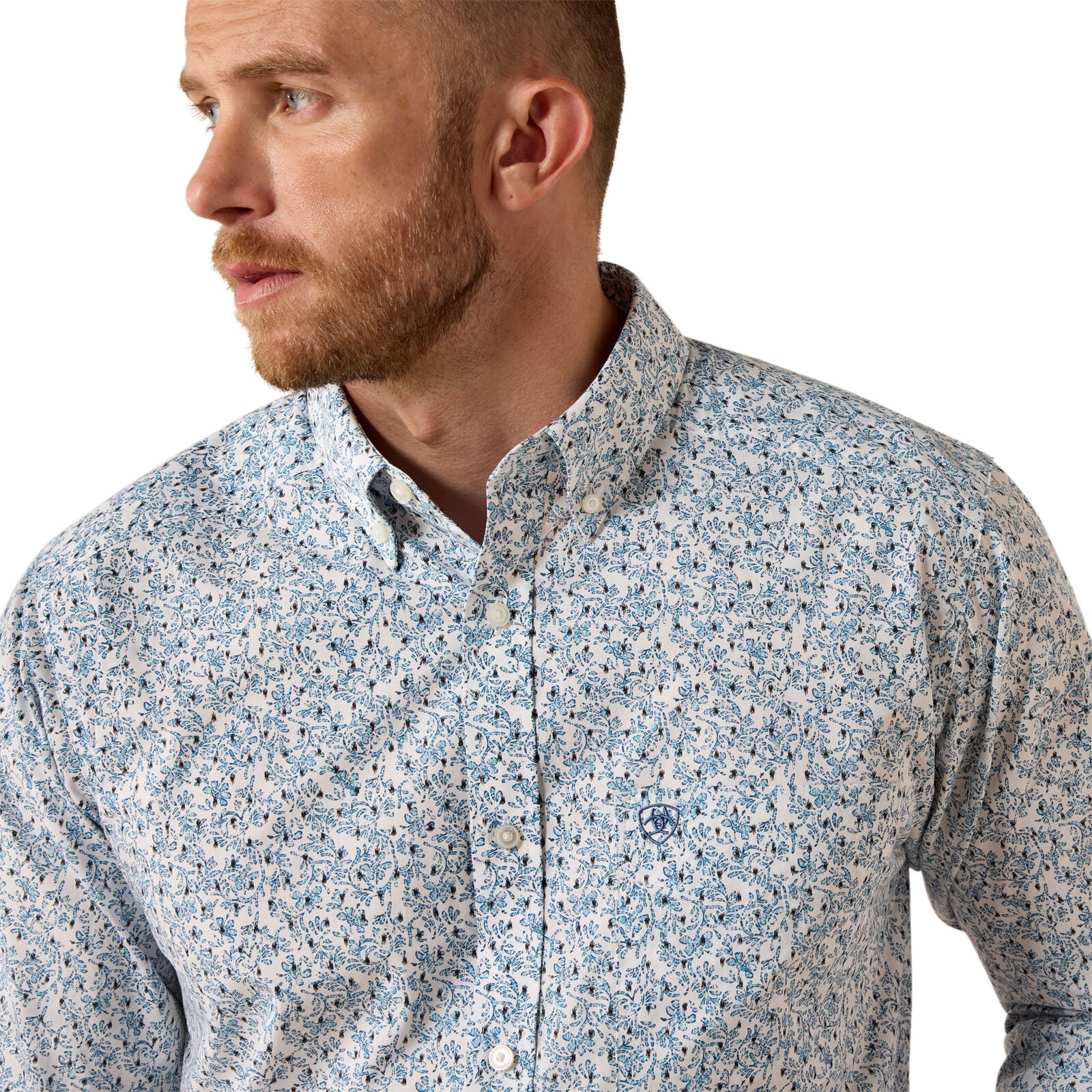 Ariat Mens Jennings Fitted L/S Shirt (10071599) White Vine Floral