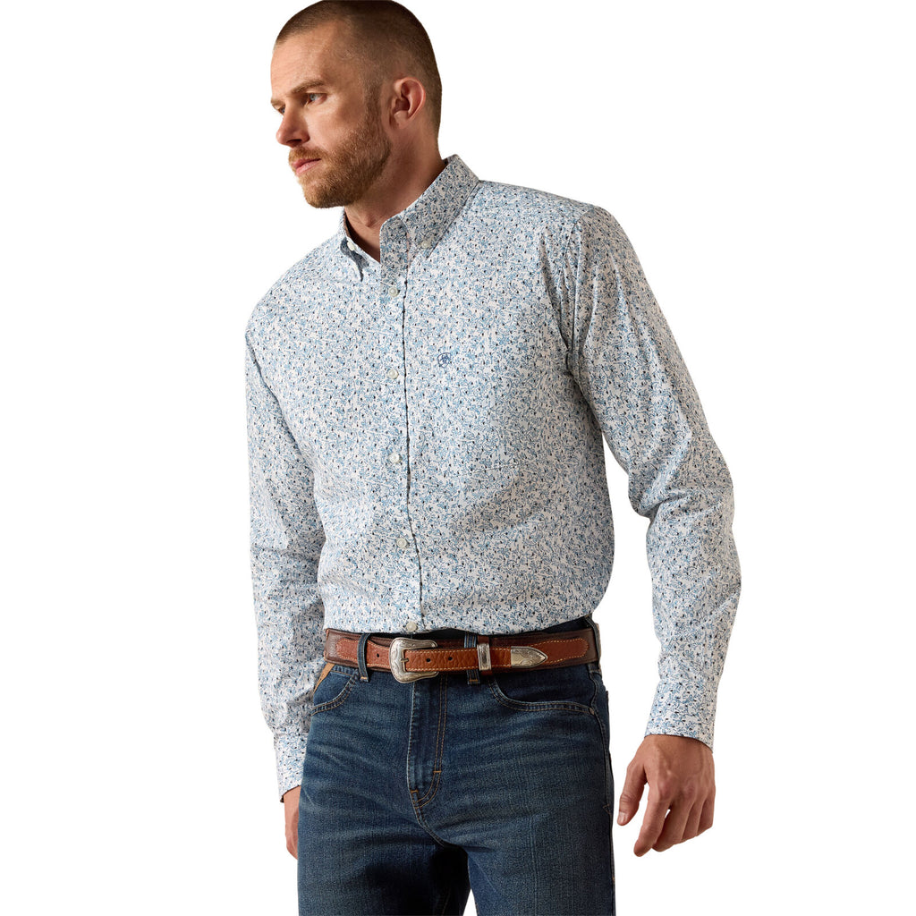 Ariat Mens Jennings Fitted L/S Shirt (10071599) White Vine Floral