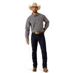 Ariat Mens Pro Series Theron Classic Fit Snap L/S Shirt (10071725) Grey Stripe
