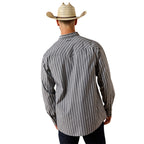 Ariat Mens Pro Series Theron Classic Fit Snap L/S Shirt (10071725) Grey Stripe