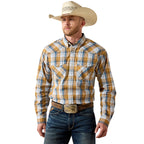 Ariat Mens Pro Series Tiango Classic Fit Snap L/S Shirt (10071034) Golden Brown Plaid