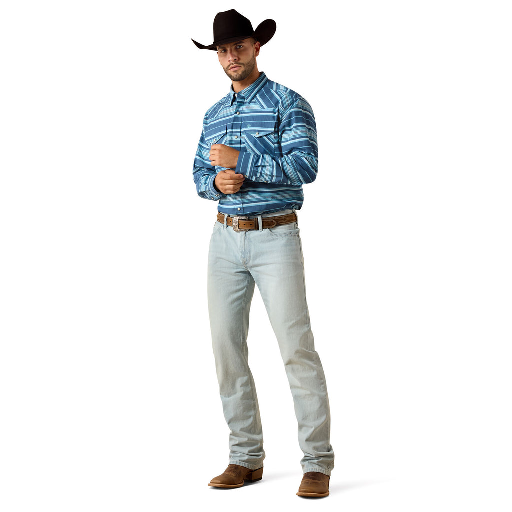 Ariat Mens Taylin Classic Fit Snap L/S Shirt (10071724) Poseidon Serape