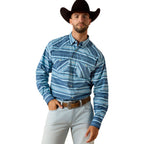 Ariat Mens Taylin Classic Fit Snap L/S Shirt (10071724) Poseidon Serape