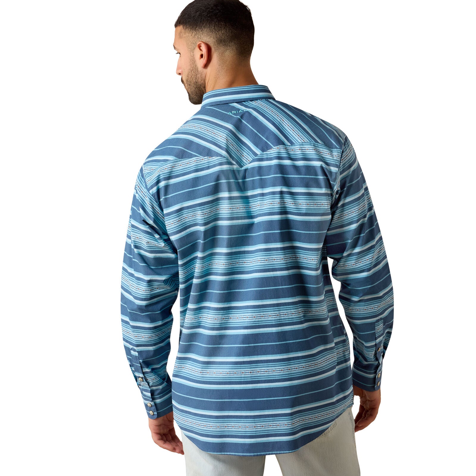 Ariat Mens Taylin Classic Fit Snap L/S Shirt (10071724) Poseidon Serape