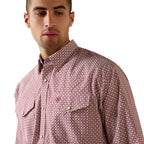 Ariat Mens Truth Classic Fit Snap L/S Shirt (10071723) Brick Red Medallion Print