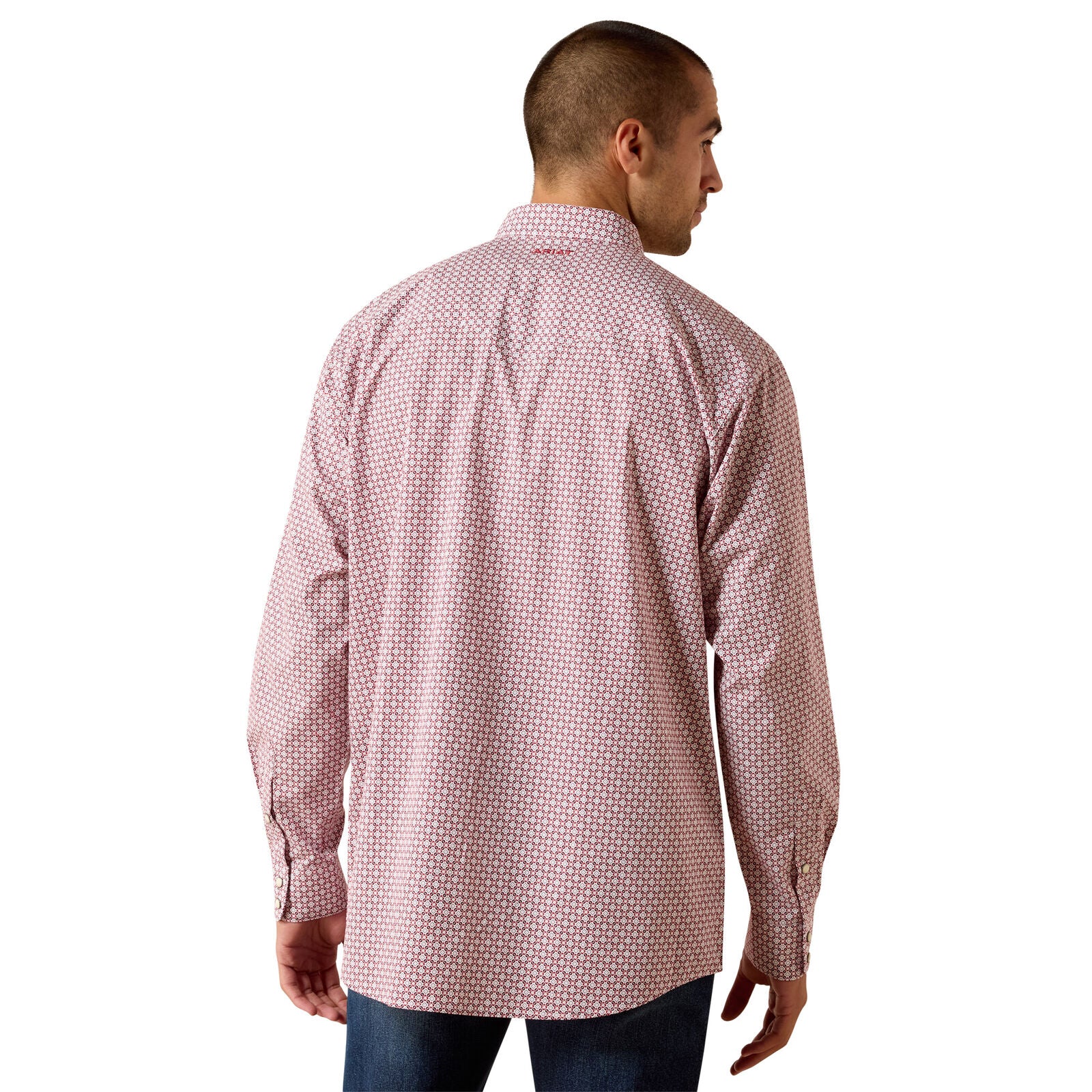Ariat Mens Truth Classic Fit Snap L/S Shirt (10071723) Brick Red Medallion Print