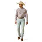 Ariat Mens Pro Series Trae Fitted Snap L/S Shirt (10071033) White Stripe