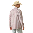 Ariat Mens Pro Series Trae Fitted Snap L/S Shirt (10071033) White Stripe
