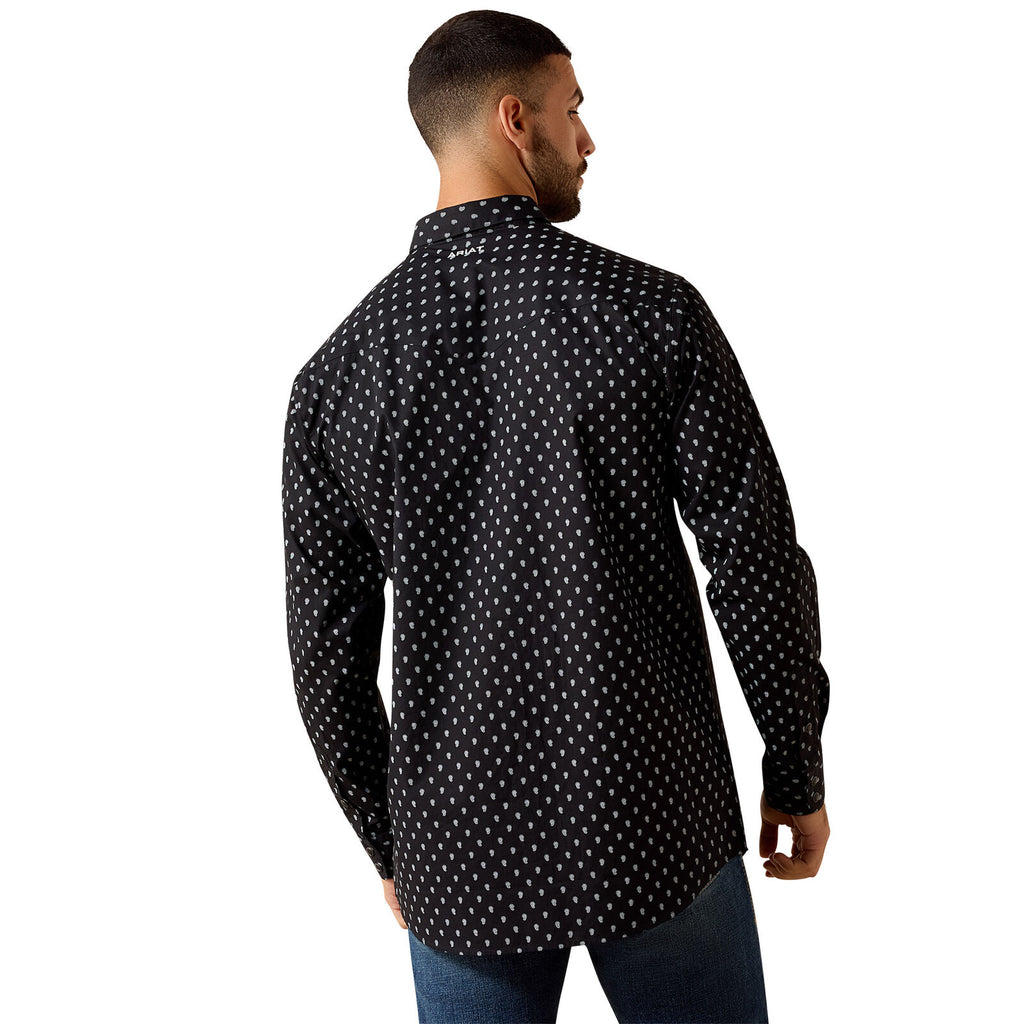 Ariat Mens Truth Fitted Snap L/S Shirt (10071721) Black Paisley Print