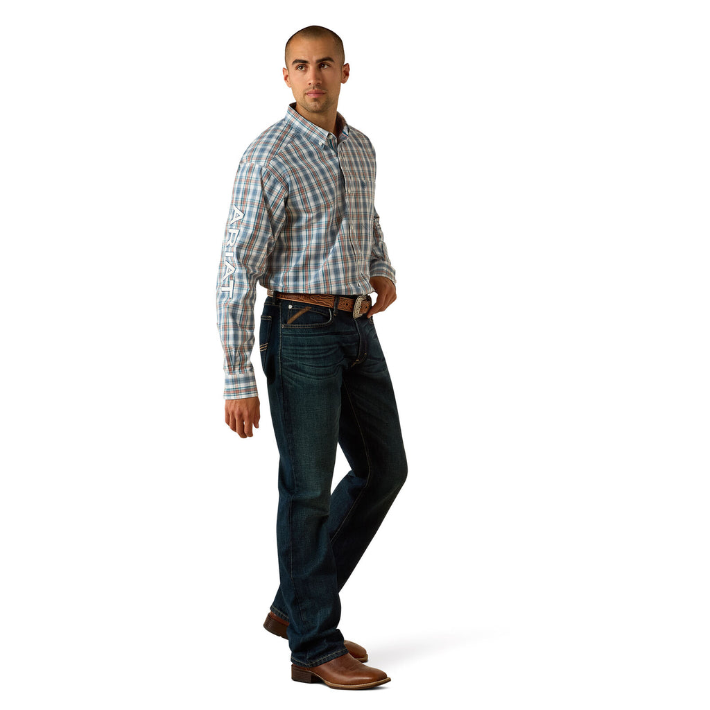Ariat Mens Pro Series Team Phillip Classic Fit L/S Shirt (10071030) Corsair/White