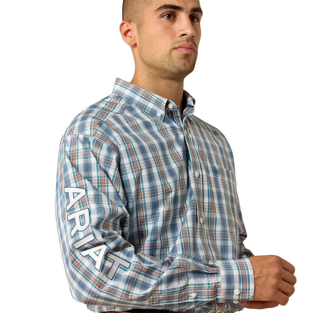 Ariat Mens Pro Series Team Phillip Classic Fit L/S Shirt (10071030) Corsair/White