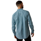 Ariat Mens Team Jansen Fitted L/S Shirt (10071018) Navy/Light Blue
