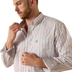 Ariat Mens Wrinkle Free Augustine Classic Fit L/S Shirt (10071751) White Serape Stripe