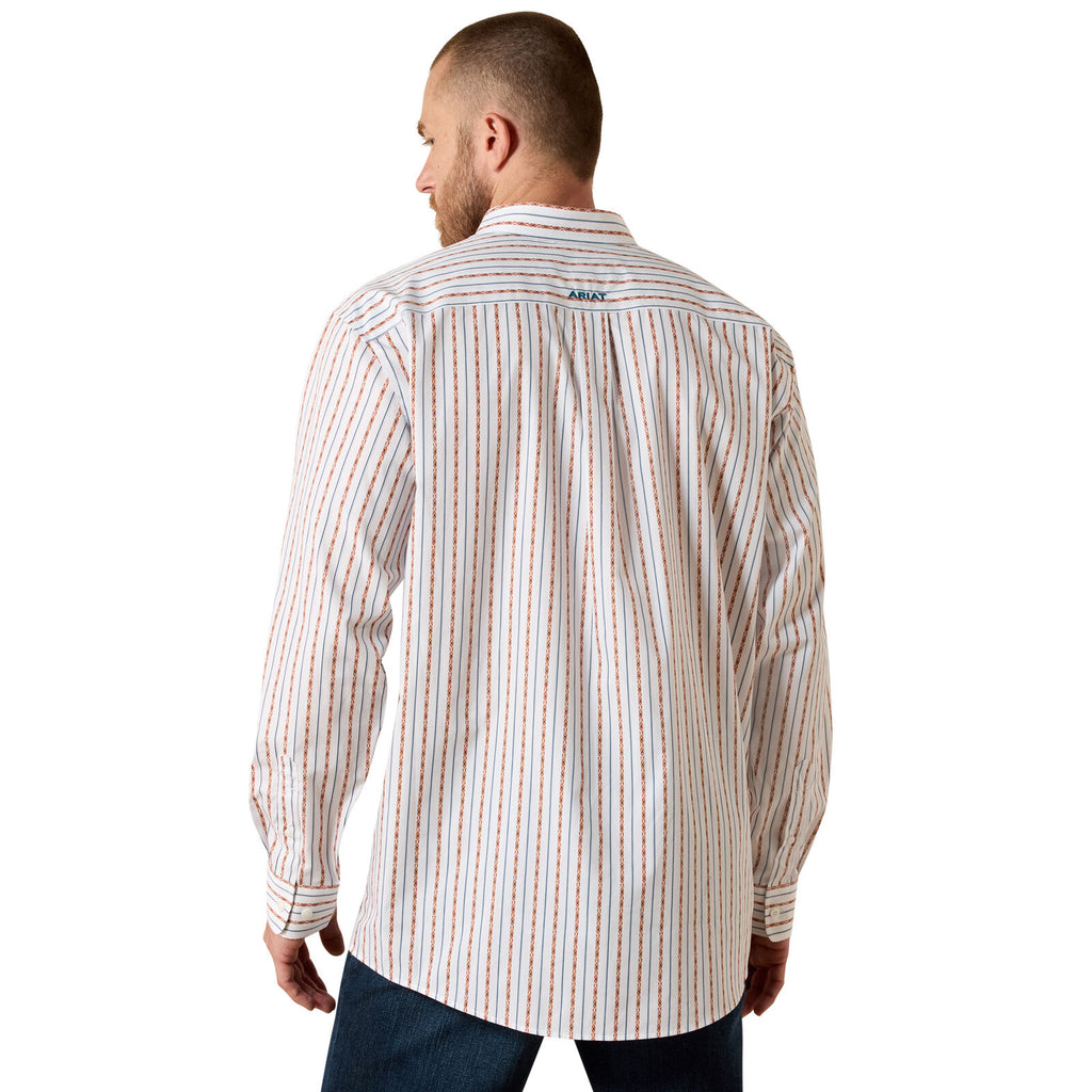 Ariat Mens Wrinkle Free Augustine Classic Fit L/S Shirt (10071751) White Serape Stripe