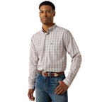 Ariat Mens Wrinkle Free Clyde Fitted L/S Shirt (10071019) White Plaid