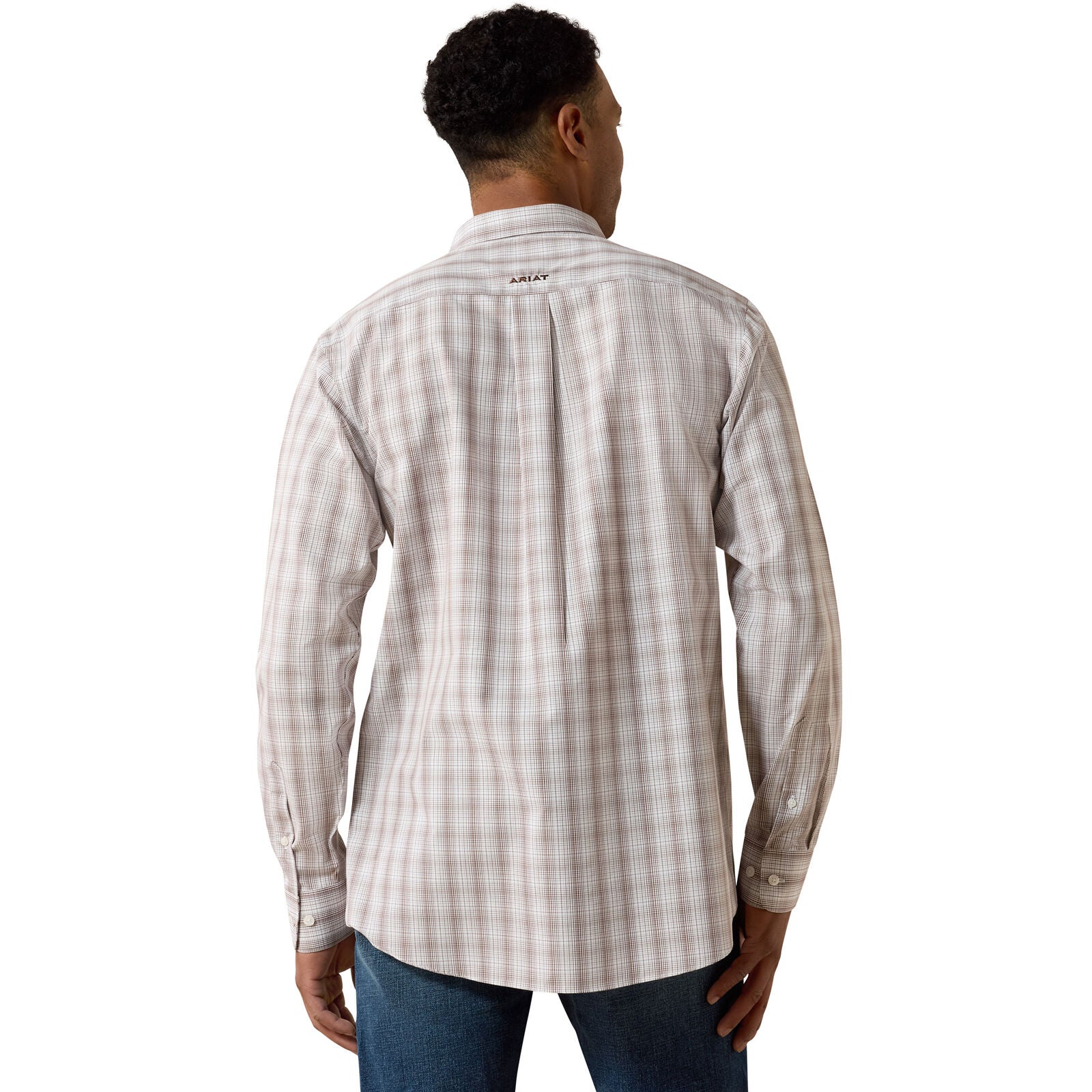 Ariat Mens Wrinkle Free Clyde Fitted L/S Shirt (10071019) White Plaid