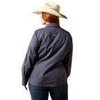 Ariat Womens Kirby L/S Shirt (10071416) Ombre Blue Horsehoe