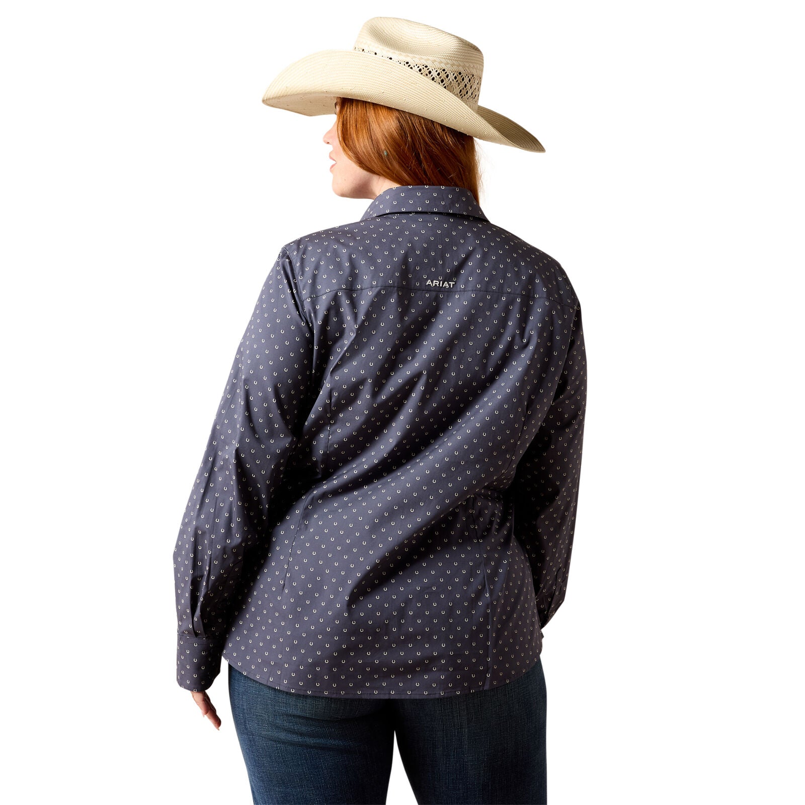Ariat Womens Kirby L/S Shirt (10071416) Ombre Blue Horsehoe
