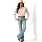 Ariat Womens Kirby L/S Shirt (10071414) Peach Amber Stripe