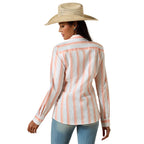 Ariat Womens Kirby L/S Shirt (10071414) Peach Amber Stripe