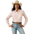 Ariat Womens Kirby L/S Shirt (10071414) Peach Amber Stripe