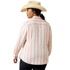 Ariat Womens Kirby L/S Shirt (10071414) Peach Amber Stripe