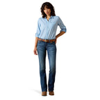 Ariat Womens Venttek L/S Shirt (10071141) Blissful Blue/Rattan Stripe