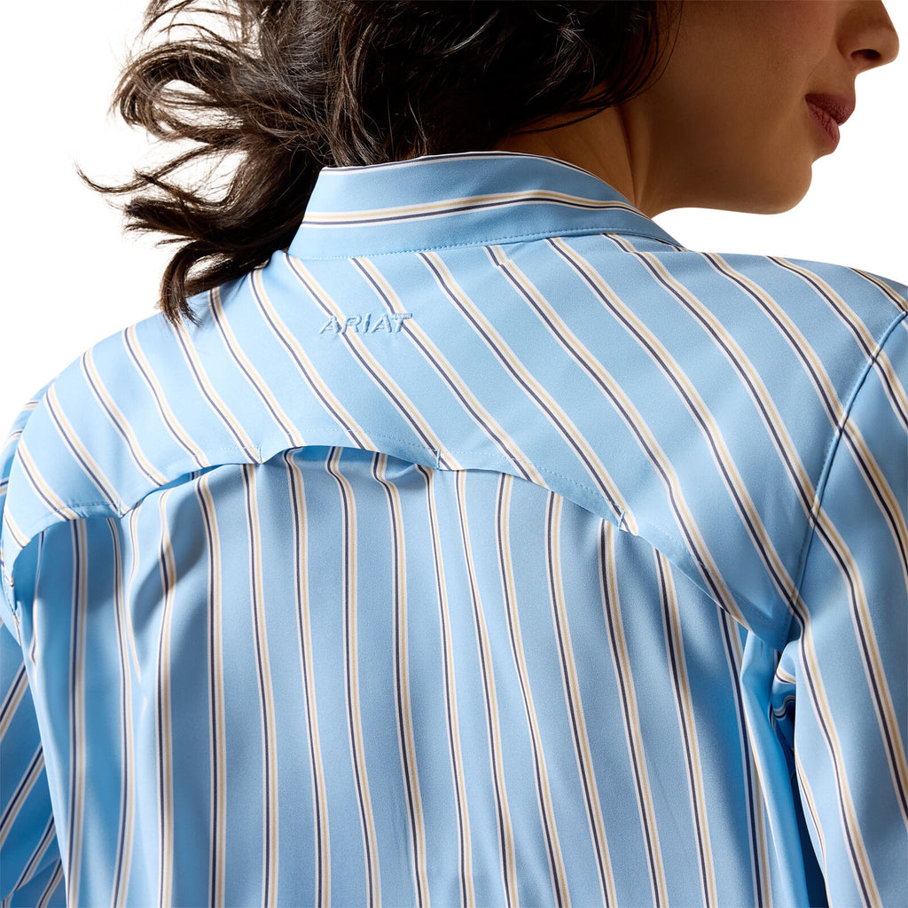 Ariat Womens Venttek L/S Shirt (10071141) Blissful Blue/Rattan Stripe