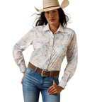 Ariat Womens Western Venttek L/S Shirt (10071065) Turtledove Faded Southwest Print