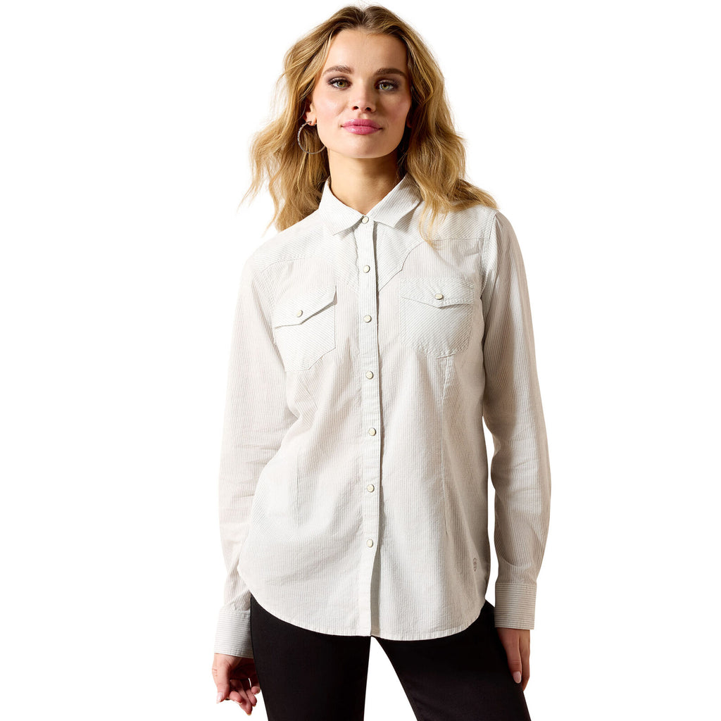 Ariat Womens Stella Western Snap L/S Shirt (10071063) Rope Stripe