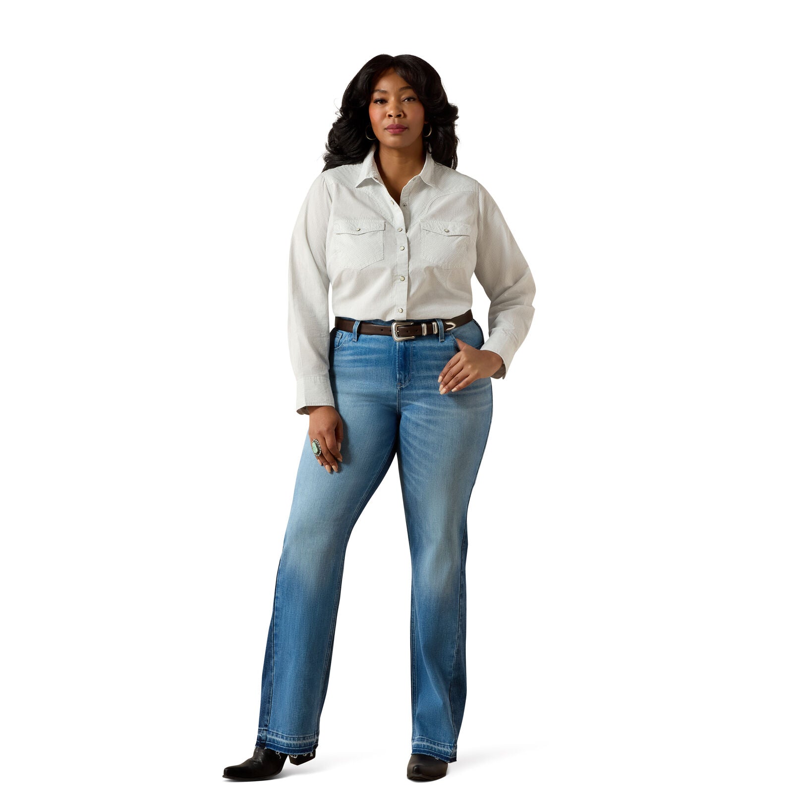 Ariat Womens Stella Western Snap L/S Shirt (10071063) Rope Stripe