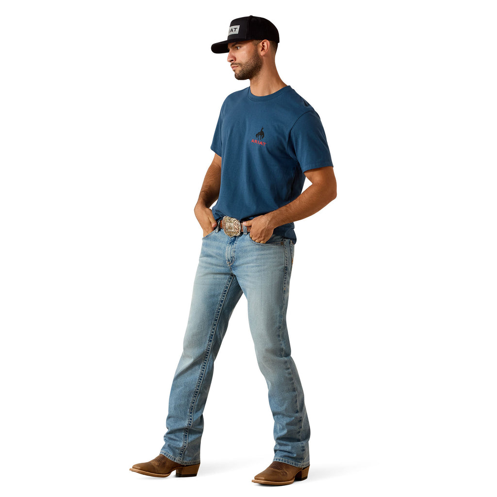 Ariat Mens Flag Bronco S/S Tee (10071192) Key Largo