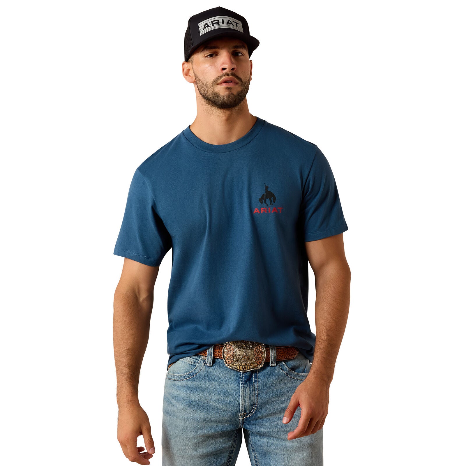 Ariat Mens Flag Bronco S/S Tee (10071192) Key Largo