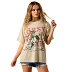 Ariat Womens Bull Rider Arched S/S Tee (10071711) French Oak