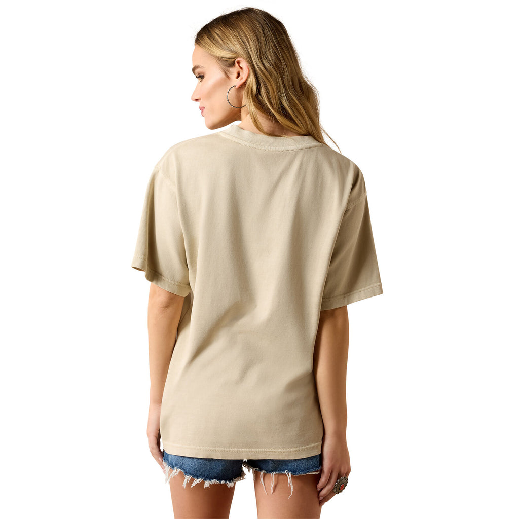 Ariat Womens Bull Rider Arched S/S Tee (10071711) French Oak