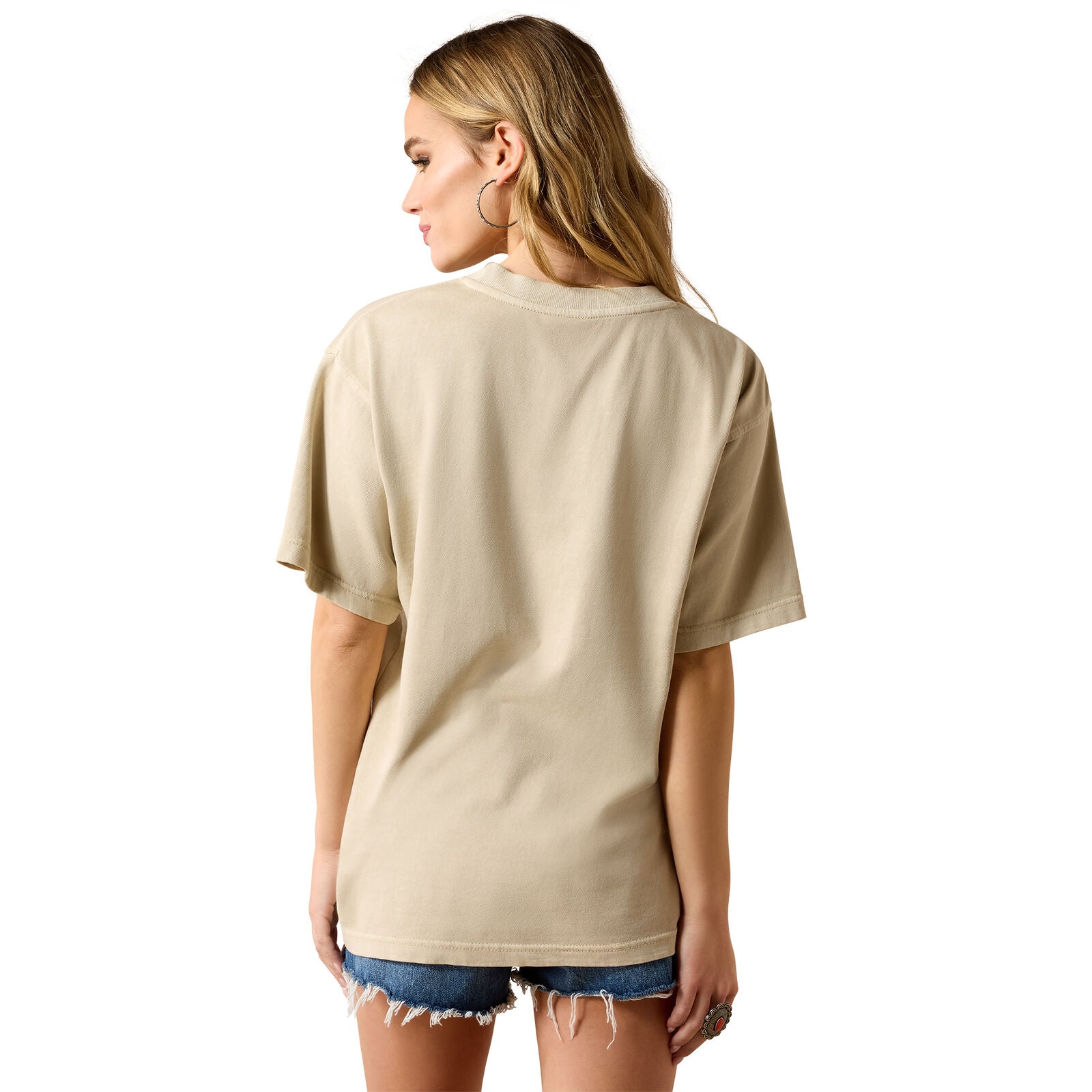 Ariat Womens Bull Rider Arched S/S Tee (10071711) French Oak