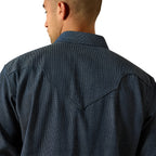 Ariat Mens Retro Harlan Fitted Snap L/S Shirt (10071646) Navy