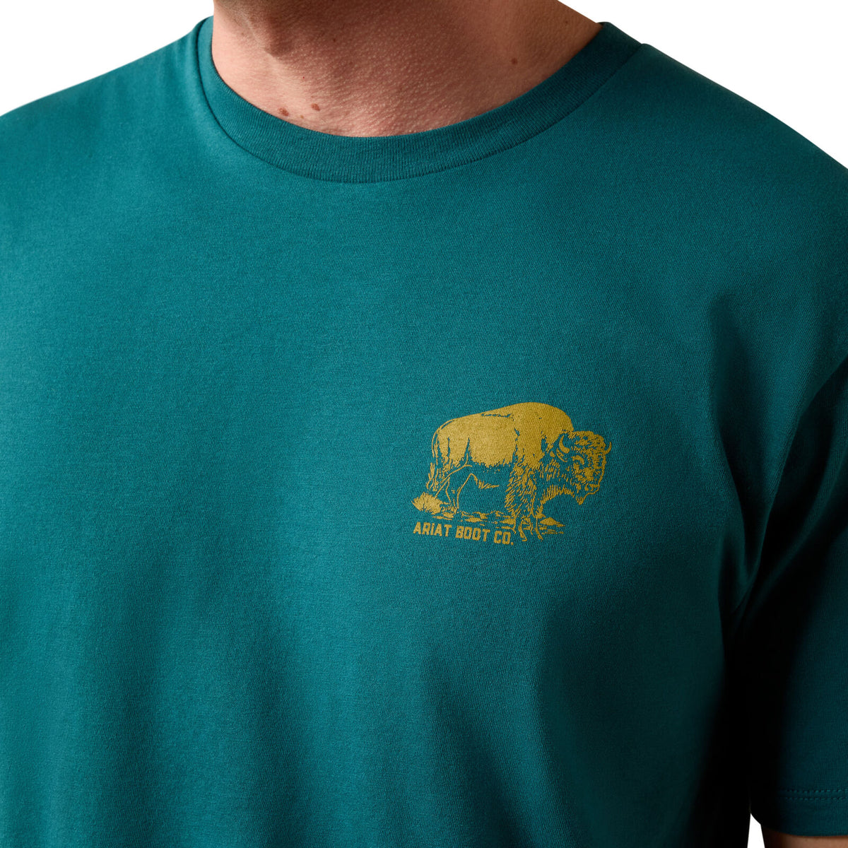 Ariat Mens Bison Wander Flag S/S Tee (10073412) Mediterranean