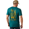 Ariat Mens Bison Wander Flag S/S Tee (10073412) Mediterranean
