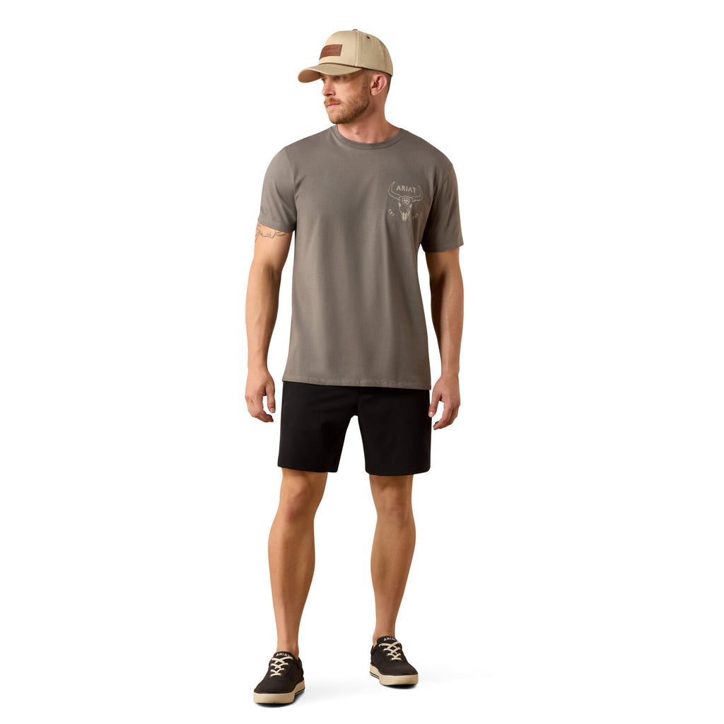 Ariat Mens Desert Badge Tradition S/S Tee (10073415) Smoked Pearl