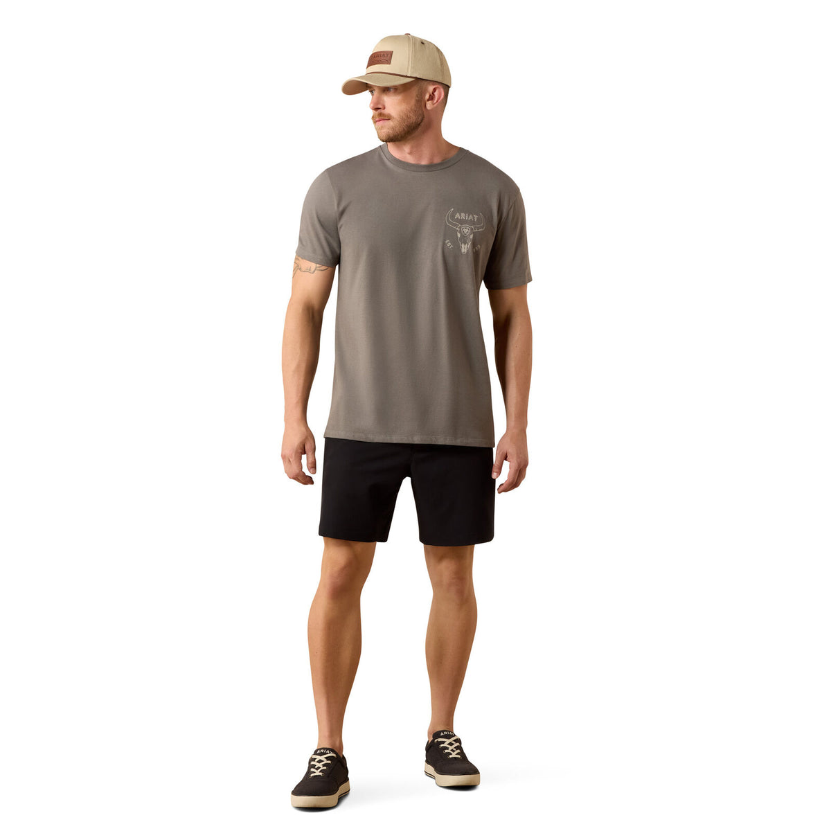 Ariat Mens Desert Badge Tradition S/S Tee (10073415) Smoked Pearl