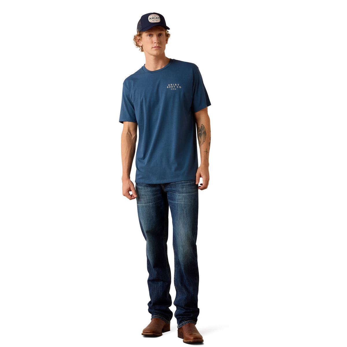 Ariat Mens Drop Down Eagle S/S Tee (10073417) Key Largo