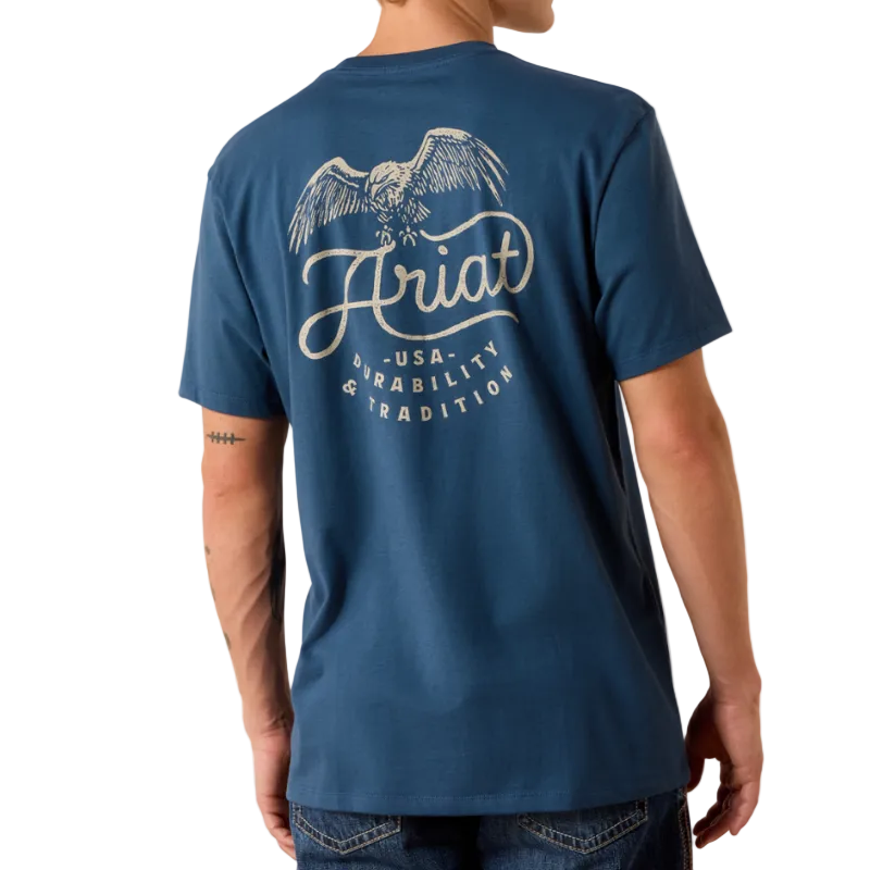 Ariat Mens Drop Down Eagle S/S Tee (10073417) Key Largo