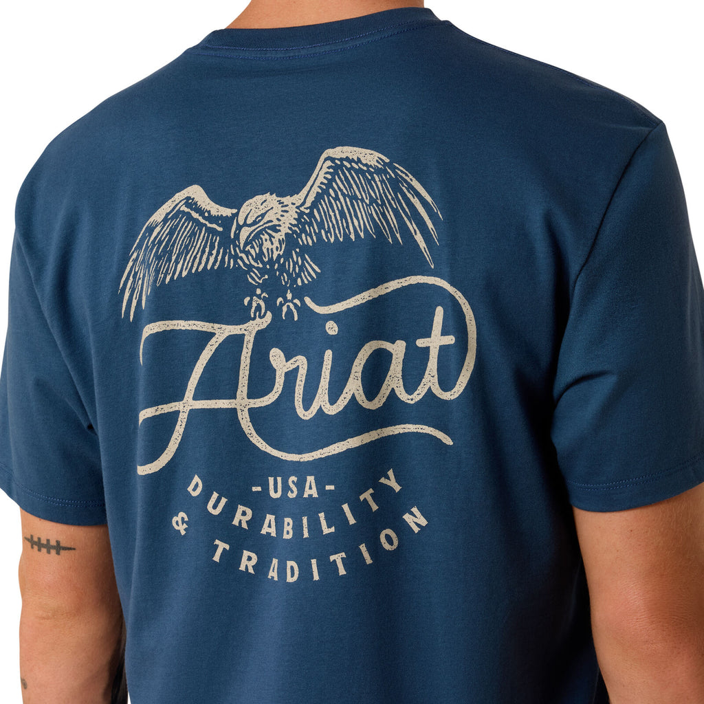 Ariat Mens Drop Down Eagle S/S Tee (10073417) Key Largo