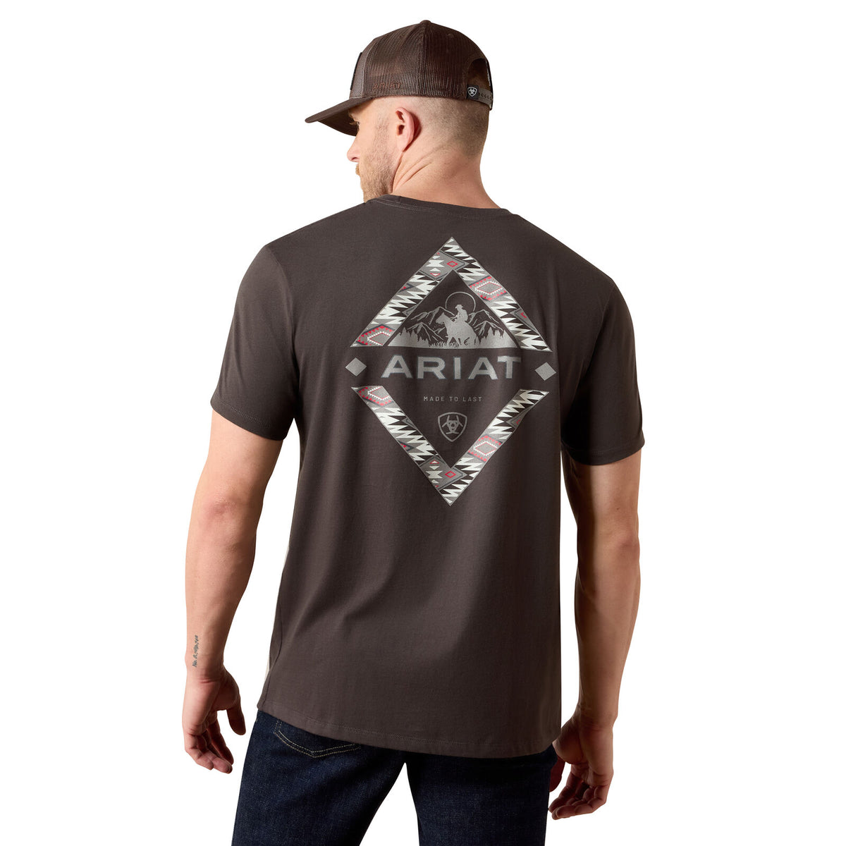 Ariat Mens Southwest Mountain Man S/S Tee (10062951) Vintage Black