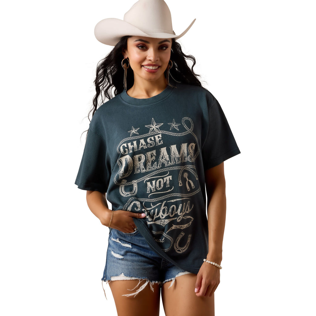Ariat Womens Chase Dreams S/S Tee (10078382) Midnight Navy