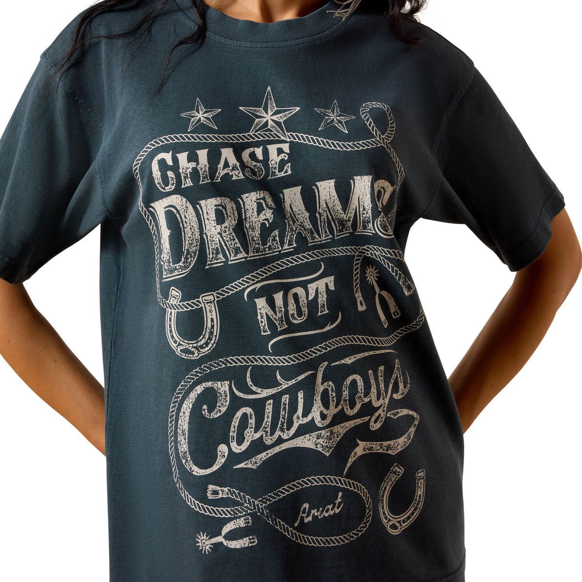 Ariat Womens Chase Dreams S/S Tee (10078382) Midnight Navy